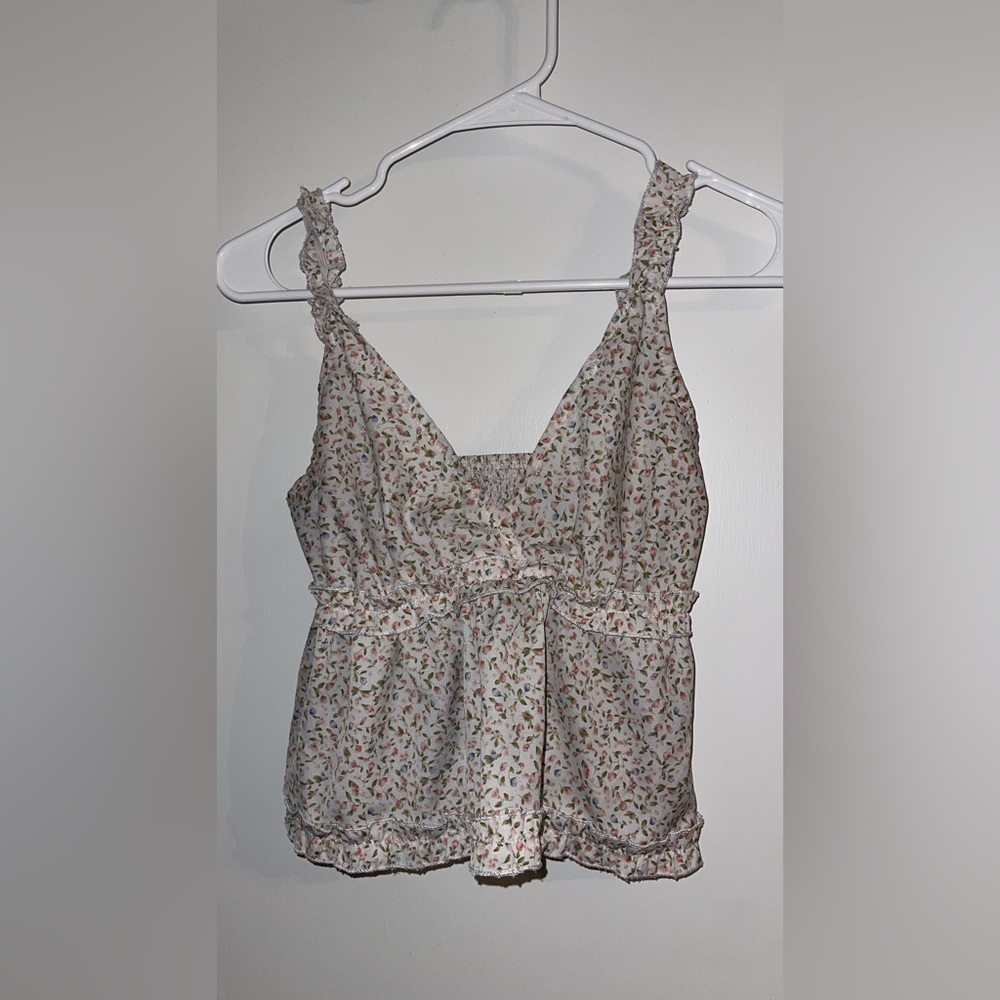 Shein floral babydoll crop top